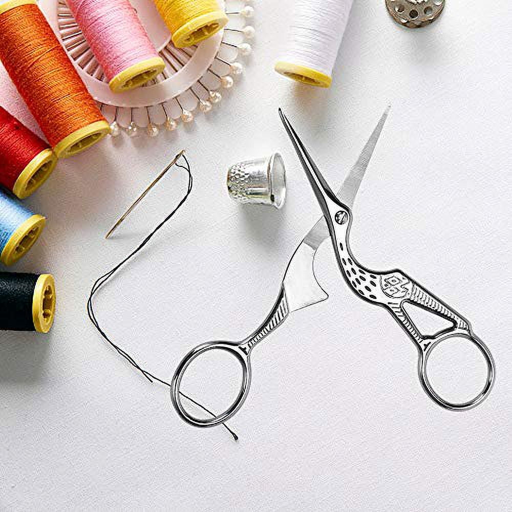 BROSHAN Antique Sewing Scissors Small Classic Embroidery Snip Scissors  Stork Sharp Tip Decorative Scissors for Home Office Arts