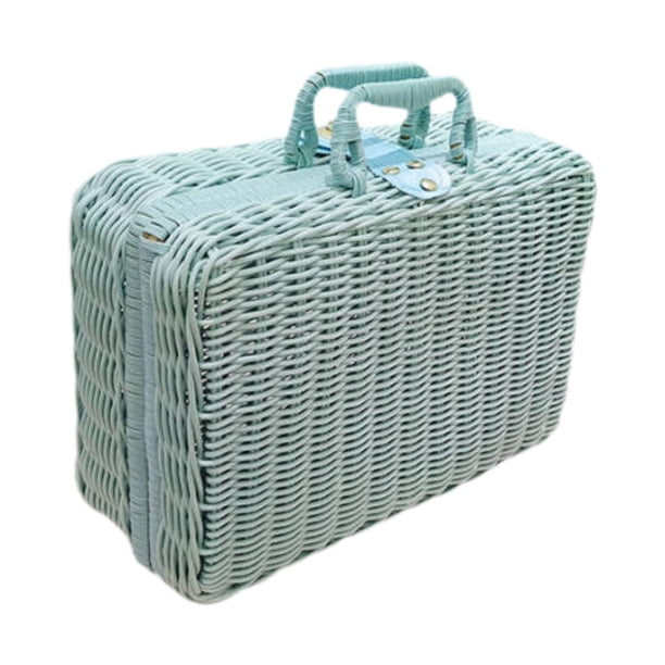 Maleta de ratán sintético portátil y práctica, ideal para acampar al aire libre. SG
