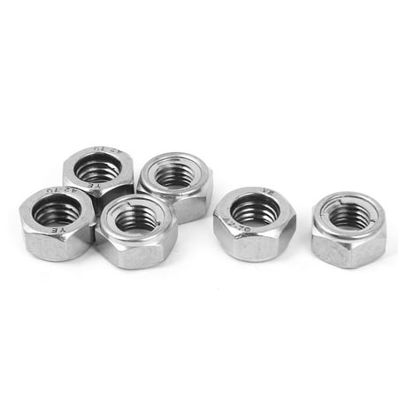 

Unique Bargains M10 304 Stainless Steel Self-Locking Metal Insert Hex Lock Nut 6pcs