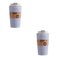 thumbnail image 1 of Monstrate Botella de café de bambú, tetera de té y agua, taza de boca ancha para el hogar y el coche, vasos de gran capacidad para Azul 2piezas, 1 of 6