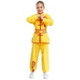thumbnail image 2 of Yhong Kids Boys Kung Fu Uniform Set Traditional Chinese Embroidered Tai Chi Wing Chun Suit Sport Yellow 120, 2 of 9