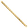 thumbnail image 2 of 14K Yellow Gold Link Necklace Chain Polished Fancy Bracelet 7.5 inch, 2 of 4