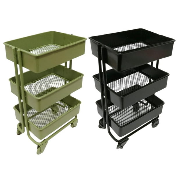 Paquete de 2 estantes de almacenamiento 1/12 de 3 niveles para decoración de habitación de cocina de Hugo Estante de almacenamiento de muñecas