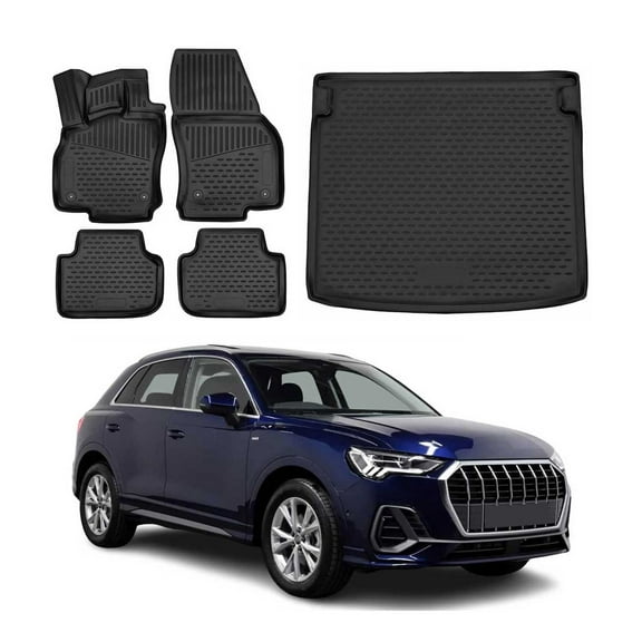 Custom Floor Mats & Cargo Liners for Audi Q3 2018-2025 Black 5 Pcs