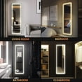 "LVSOMT 63""x20"" LED Full Length Mirror, Wall Mountable/Free Standing