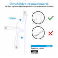 thumbnail image 2 of Cable De Cargador Usb Para iPhone iPad 2 Metros Blanco, 2 of 4