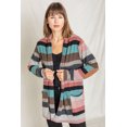 thumbnail image 4 of Eloges Women's Multi Color Stripe Elbow Patch Open Cardigan, 4 of 9