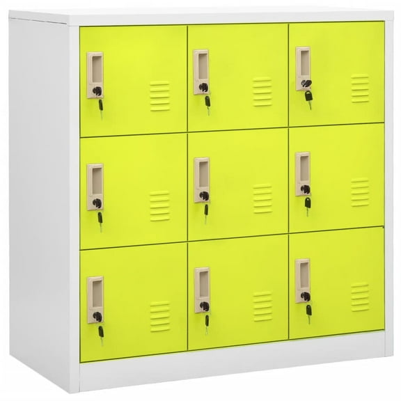 vidaXL Locker Cabinet Light Gray and Green 35.4"x17.7"x36.4" Steel