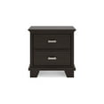 thumbnail image 2 of Benjara BM327965 Teno Nightstand - 2 Drawers - Nickel Handles - Dark Brown Solid Hardwood, 2 of 5