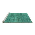 thumbnail image 2 of Ahgly Company Machine Washable Indoor Square Abstract Turquoise Blue Modern Area Rugs, 3' Square, 2 of 4