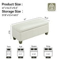 thumbnail image 6 of 41'' Faux Leather Storage Ottoman Bench, Rectangle Upholstered End of Bed Storage Bench, Stitch Tufted Bedroom Bench with Storage, Entryway Large Storage Ottoman with Wooden Legs, White, 6 of 9