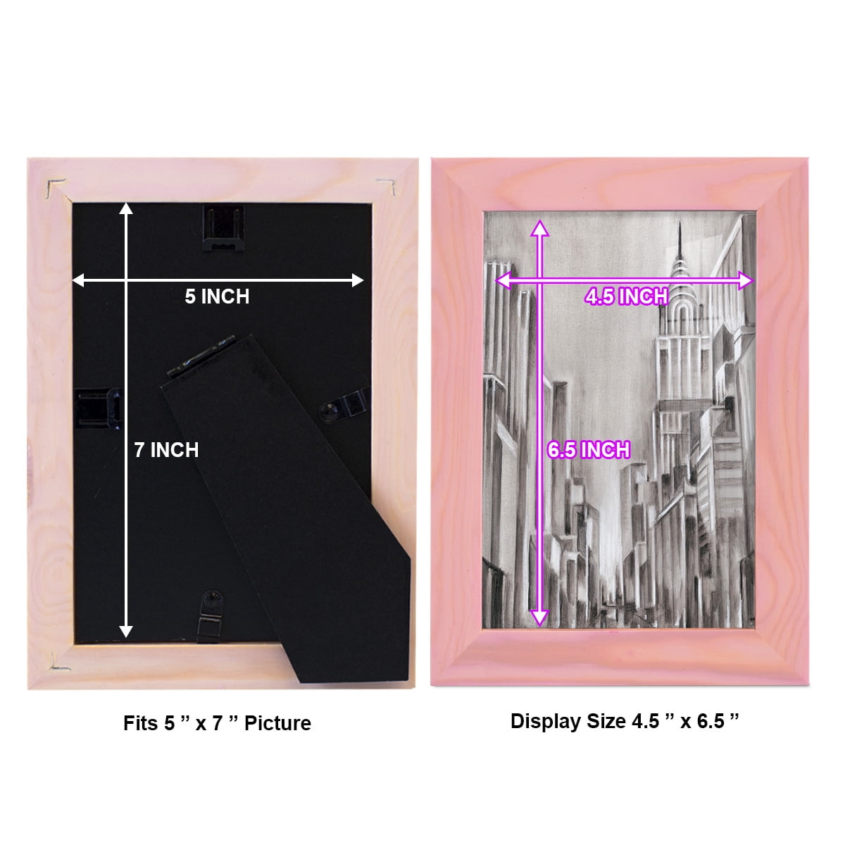 Art Deco Cityscape I -Framed Print w/glass-Sunset Pink