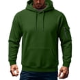 thumbnail image 2 of Yutgune Men's Loose Fit Pullover Hoodie, Solid Long Sleeve Hooded Sweatshirt with Side Pockets, 2 of 6