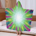 thumbnail image 5 of Colorful Tie Dye Burst Pattern Hooded Bath Towel，60"x35" for Ages 3 To 12 Kids, Quick Dry Lightweight Soft Microfiber Hood Beach Towel Cover Up for Kids, 5 of 7