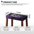 thumbnail image 6 of Xoenoiee Purple Butterfly Moon Flower Marble Print Stool Covers Rectangle Stretch Rectangle Bar Stool Covers with Elastic Band Jacquard Chair Seat Slipcover for Wooden Metal Bench, 2 Pack, 6 of 6