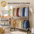 thumbnail image 4 of HOKEEPER 420lbs Load Commercial Industrial Grade Heavy Duty Z-Base Garment Rack with Add-On Clothes Hanging Bar, Height Adjustable Clothing Rack Silver, 4 of 8