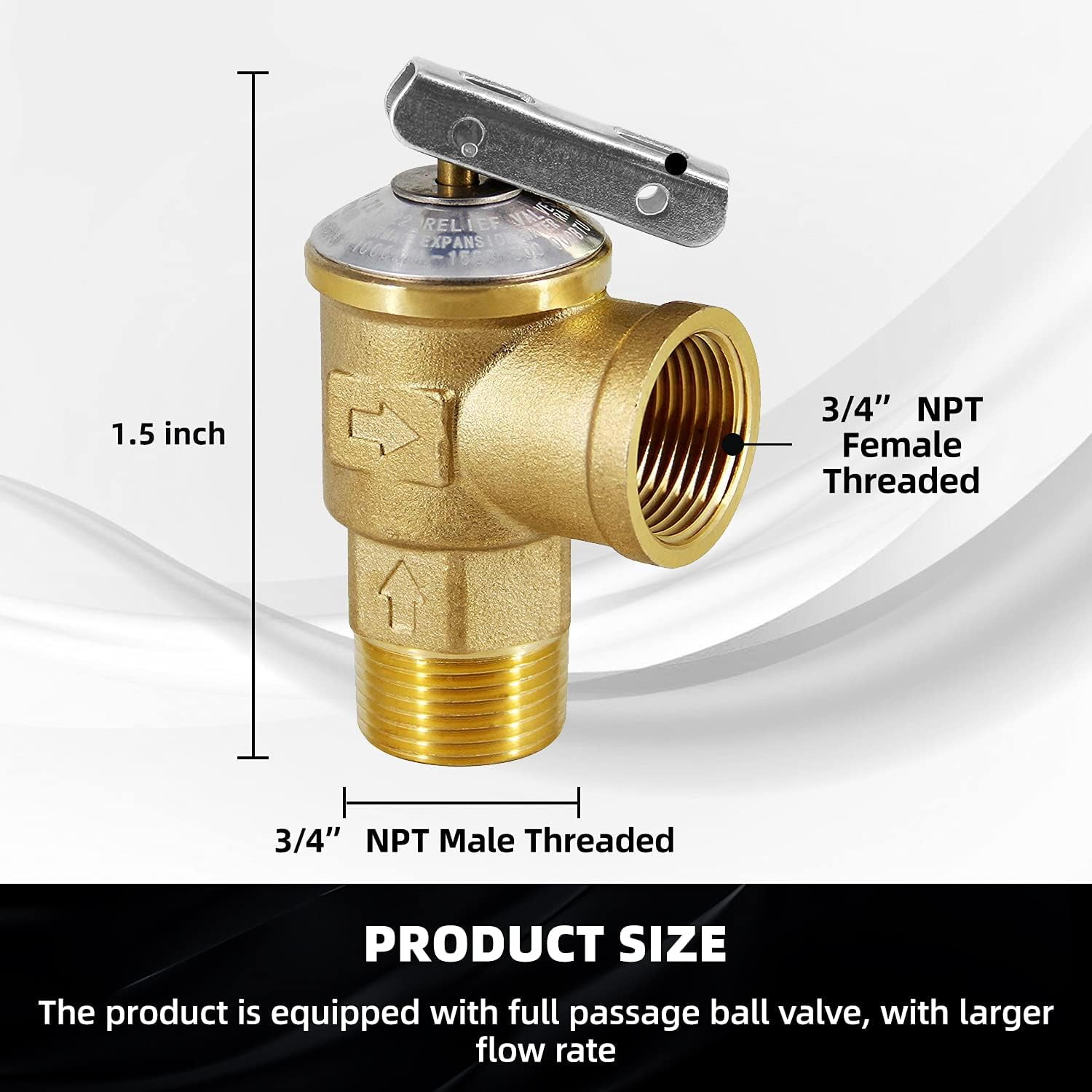 KYascend 3/4-Inch IPS Isolator Tankless Water Heater Service Valve Kit, with Pressure Relief Valve, CSA Listed,  Clean Brass & NPT Thread