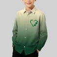 thumbnail image 2 of HAiming Boys St. Patrick's Day Shirts Kids Long Sleeve Button down Lapel Collar Shamrock Shirts for Holiday, 2 of 7