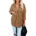 thumbnail image 2 of Chaquetas con botones para mujer Camisas de pana con bolsillos grandes NikouMX Talla S M L XL XXL, 2 of 5