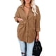 thumbnail image 3 of Camisas de pana con cuello vuelto, chaquetas con botones para mujer, chaquetas de pana de color puro, camisas de pana con hombros caídos, rendimiento de alta gama, 3 of 5