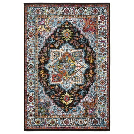 Bloomsbury Market Amot Modern Oriental Black Blue Yellow Area Rug This On Opens A Dialog That Displays Additional Images For Product With The Option To Zoom In Or Out