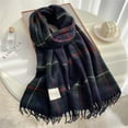 thumbnail image 1 of Bufanda de cuadros estilo invierno para mujer, cálida, a la moda, con borlas, para estudiantes, bufanda larga gruesa, chal para parejas para hombres, 1 of 6