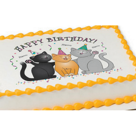 Birthday Cats Edible Extra Large 8 X 10 Cake Decoration Topper