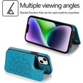 thumbnail image 2 of Design for iPhone 14 Plus Case with Tempered Glass Screen Protector Credit Card Holder Slot, PU Leather Wallet Phone Cases Kickstand Protective Cover for iPhone14plus iP14+ Women 6.7" Blue, 2 of 14