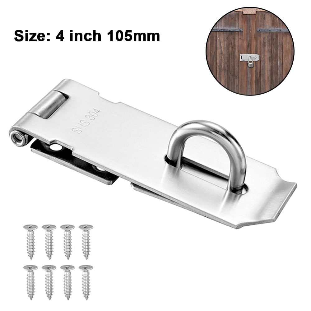 Extra Thick Door Gate Lock Hasp with Screws,Matte Black 2 Pack Black 5inch 5 Inch 304 Stainless Steel Safety Clasp Hasp Lock Latch FVOINDX Hasp Lock Door Hasp Padlock Latch
