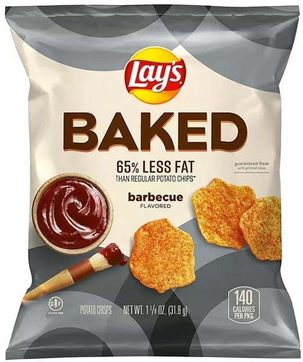 Baked, Lay's Barbecue Potato Crisps, 1.125 Ounce (Pack of 12) Value Pack Bundled by SUPERDEALS with Mystery Gift