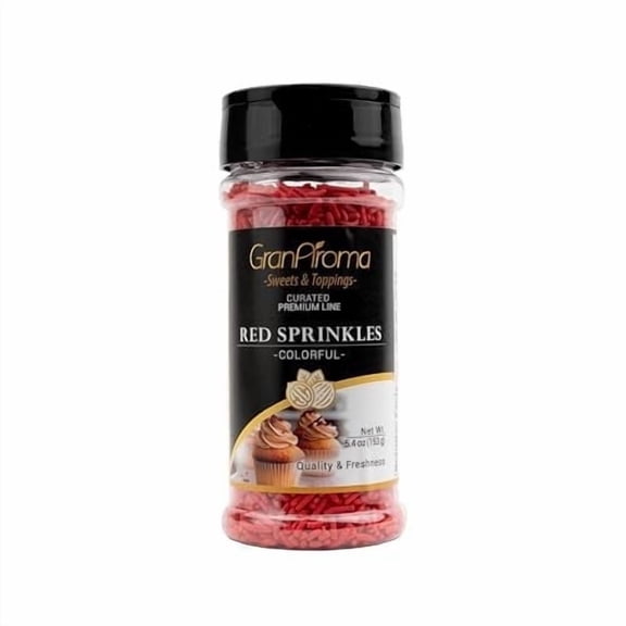 GranAroma Red Soft Sprinkles, Bright Decorative Topping, Festive and Fun Dessert Decorations Red, 5.44 Ounce