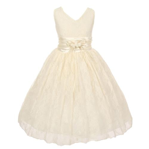 girls lace flower girl dress