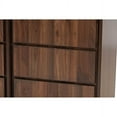 thumbnail image 6 of Baxton Studio Neil Modern and Contemporary Walnut Brown Finished Wood and Black Finished Metal 3-Door Dining Room Sideboard Buffet, 6 of 7