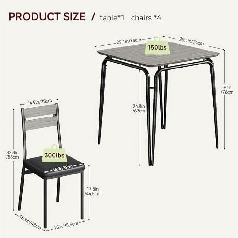 Ataucjin Space Saver Dinette: 3 Piece Small Square Dining