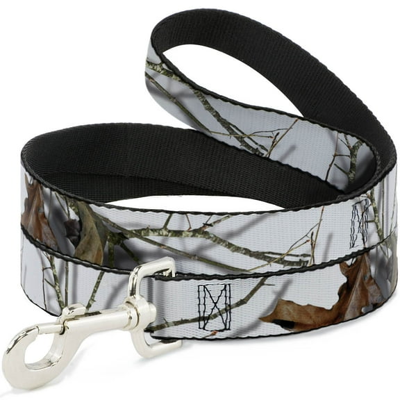 Mossy Oak Pet Leash, Dog Leash, Mossy Oak Country Roots Snowdrift Camo White, 4 Feet Long 0.5 Inch Wide