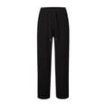 thumbnail image 4 of TrendOFT Women's Wide Leg Pants Elastic High Waisted Waffle Knit Casual Palazzo Pants Trousers with Pockets Black XL, 4 of 8
