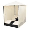thumbnail image 5 of vidaXL Double Sun Lounger with Curtains Poly Rattan Black, 5 of 5
