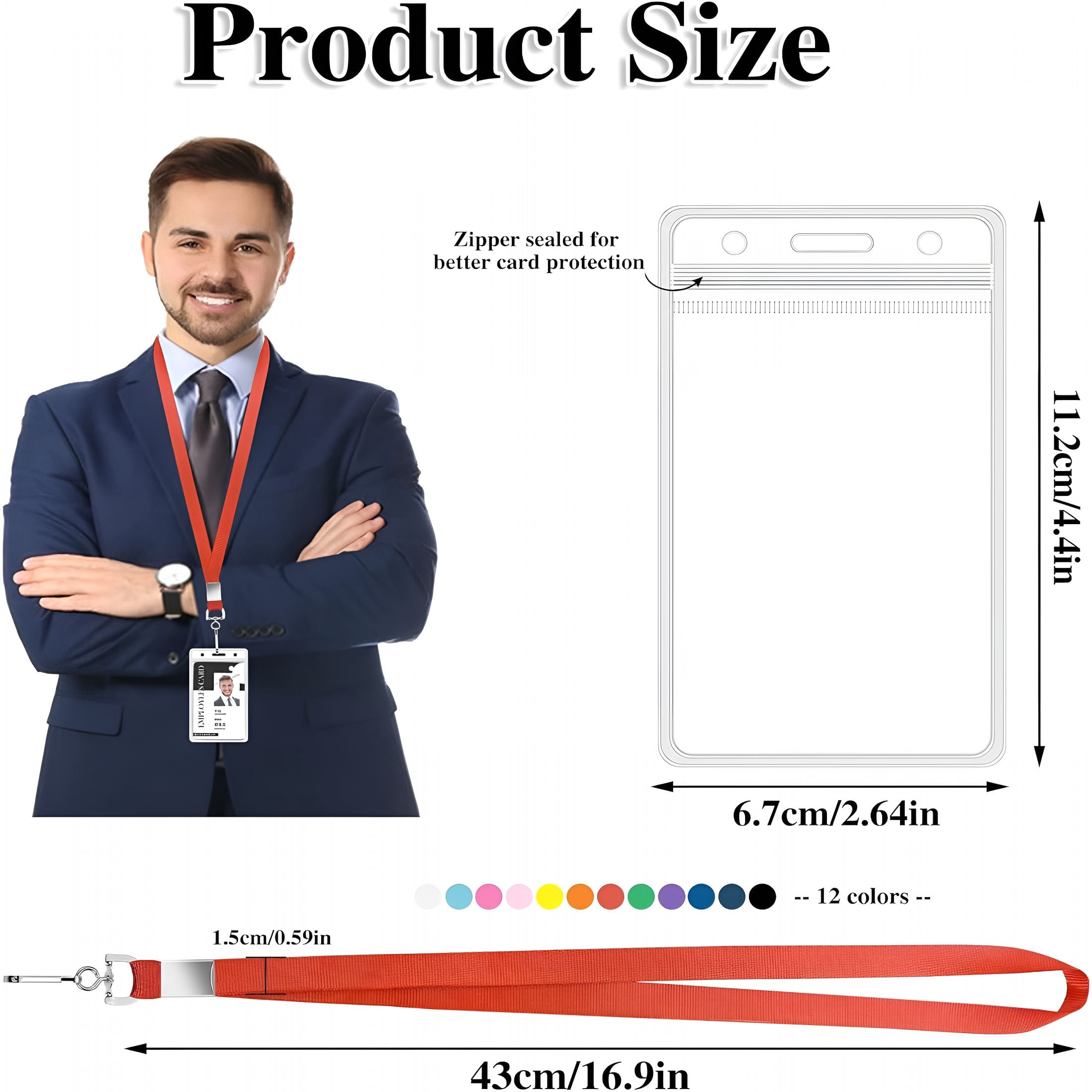 TUWAFE 24 Pack Lanyards for Id Badges Cruise Lanyard for Ship Cards with Waterproof Id Badge Holder (Colorful)