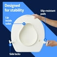 thumbnail image 4 of Medline 2" Universal Locking Toilet Seat Riser, Elevated Seat Riser for Standard Toilets, Easy to Install, Secure Fit for Seniors, White, 4 of 5