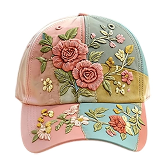 Women's Floral Bird Print Baseball Cap - Lightweight Adjustable Outdoor Sun Hat, Breathable Summer Garden Cap