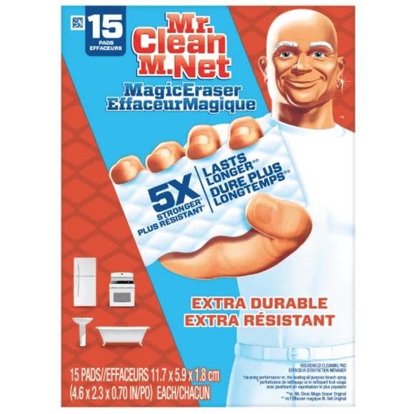 Mr. Clean Effaceur Magique Extra Durable, Lot de 15