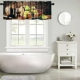 thumbnail image 5 of Wine Valance Curtains for Kitchen, Vintage Grapes Fruit Rustic Country Wooden Board Glass Bottle Print Blackout Window Valance for Cafe Bathroom Bedroom, 54x18in, 5 of 5