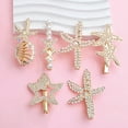 thumbnail image 7 of 6PCS Starfish Hair Clips Sparkly Rhinestone Pearl Alligator Hair Clip Barrettes Sea Star Ponytail Holder Crystal Crown Headpiece Hair Accessories for Women Ladies Bride Headwear Styling Tools, 7 of 7