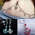 thumbnail image 1 of Sexy Women Rhinestone Dangle Navel Piercing Belly Button Ring with Waist Chain, 1 of 8