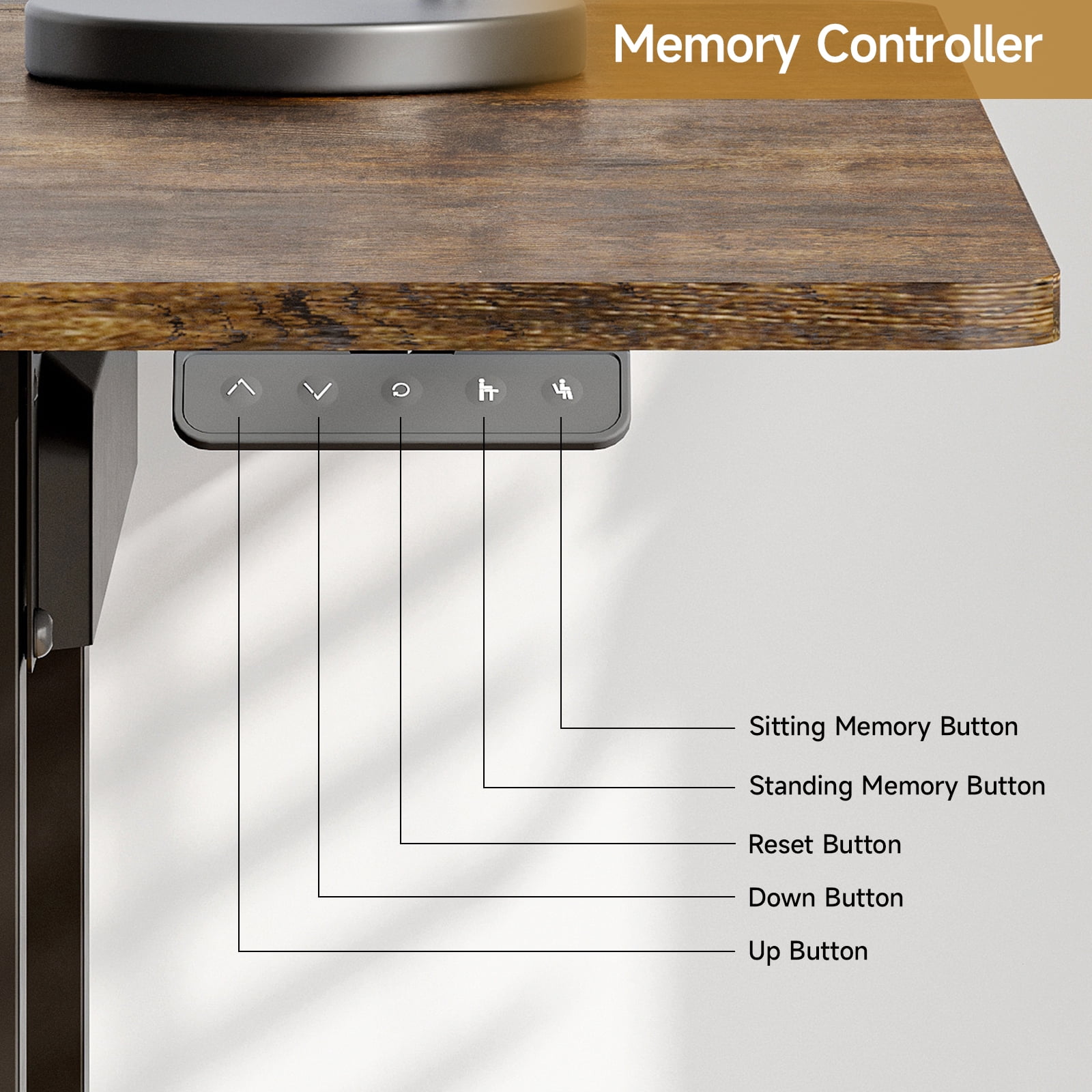 71x32 Inch Rectangular Standing Desk, Features a Sturdy 4-leg Design, Dual-Motor Lift System, and Memory Settings. Height adjustable from 28 to 46 Inches for Home and Computer Work, Rustic Brown