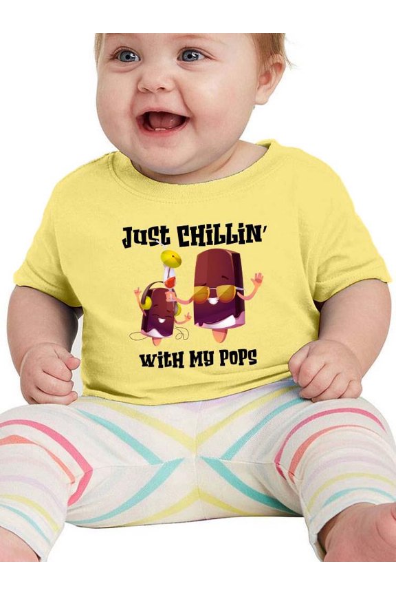 Infants Graphic Tee - Chillin' With My Pops - Regular Fit 100% Cotton