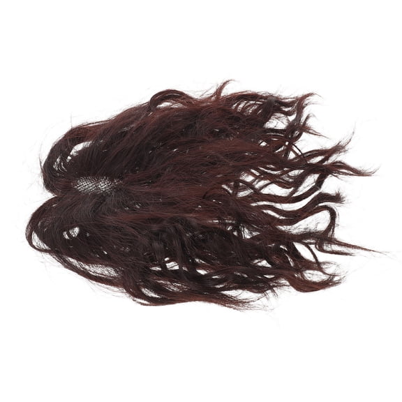 CIMAXIC Curly Hair Extensions Brown Clip in Hairpiece Synthetic Wig Hair Topper for Women Volume
