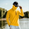 thumbnail image 5 of Men's UPF 50+ Sun Protection Hooded Shirt with Face Cover, Lightweight Long Sleeve Uv Shield Fishing Hoodie Quick Dry Fishing Sun Shirt Yellow Xl, 5 of 5