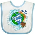 thumbnail image 3 of Inktastic Earth Day Turtle Planet with Waves and Birds Boys or Girls Baby Bib, 3 of 4