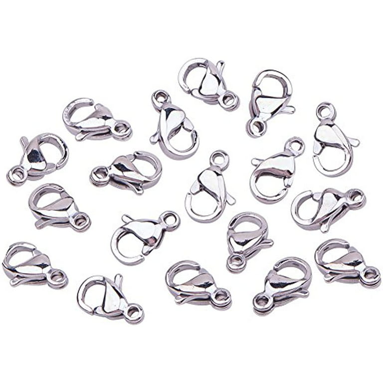 100pcs Lobster Claw Clasps Grade A 304 Stainless Steel Jewelry Lobster  Clasp Fastener Hook Clasps for Necklaces Bracelet Jewelry Making 11x7mm 
